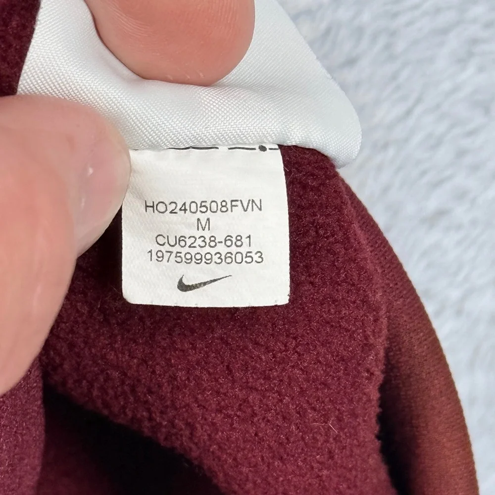 Nike Pullover Swoosh‎ Training Hoodie Mens Medium Therma-FIT Fleece Maroon
